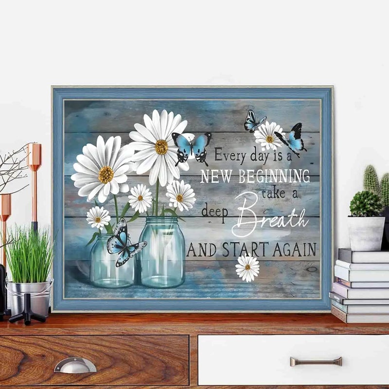 Tiwabb 4 Pack Diamond Art Kits for Adults Beginners,Inspirational Flower Diamond Painting Kits for Adults,5D Full Drill DIY Diamond Dot Gem Art Kit Wall Home Decor Arts Craft 12x16 inch - Image 5