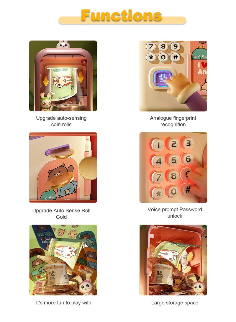 ما بيبي البنك المحبوب وصندوق الأمانات للأولاد والبنات شاهد مدخرات طفلك تنمو في بنك كلمات المرور الكرتوني للأطفال - Image 5