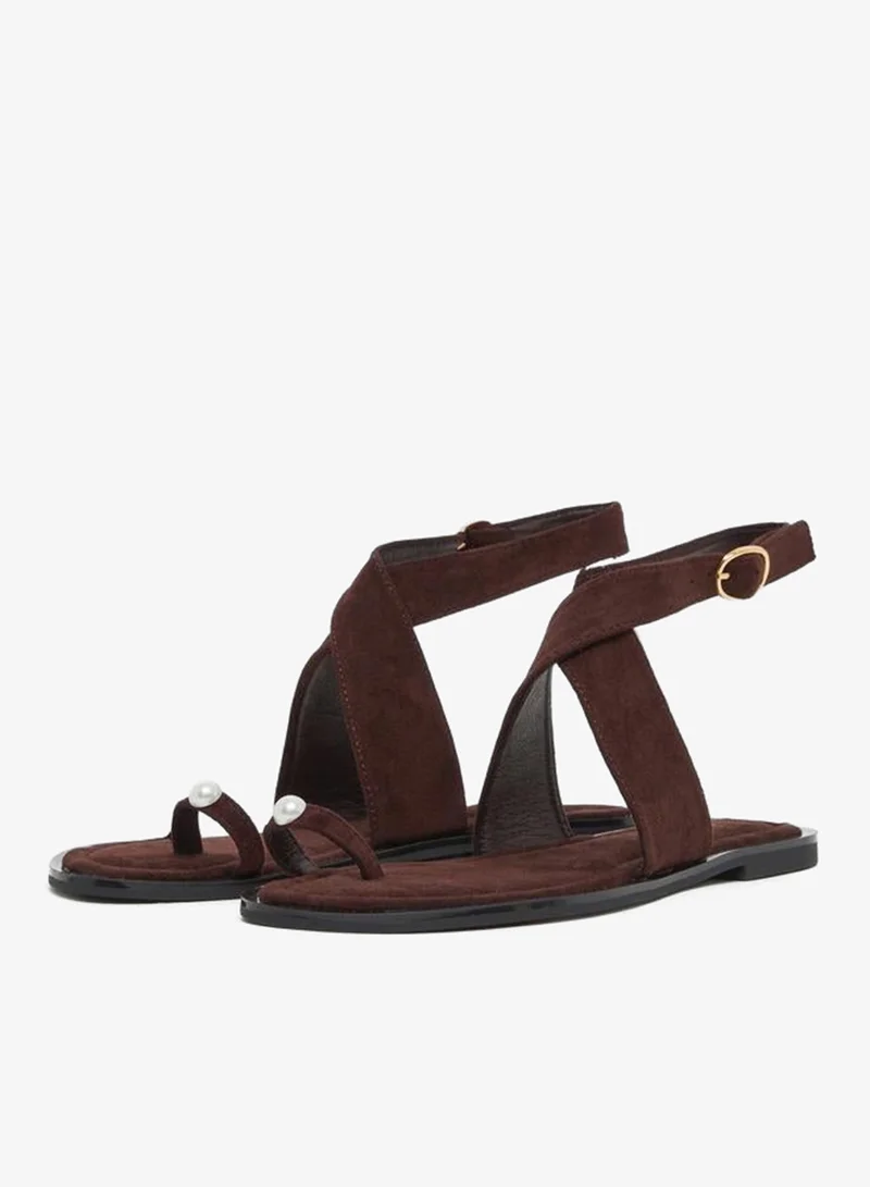 ستايلي صندل فلات بسيور كاحل