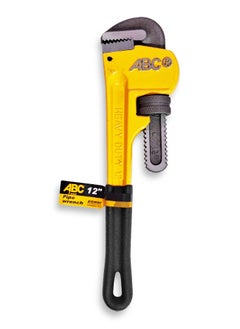 ABC Pipe wrench 12 inch , heavy duty metal body, adjustable jaw with strong teeth, comfortable non-slip handle, suitable for loosening and tightening pipes, valves, metal parts, etc., used in workshops, plumbing stores, and inside technician's kit.  - Image 1