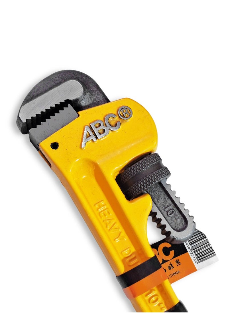 ABC Pipe wrench 12 inch , heavy duty metal body, adjustable jaw with strong teeth, comfortable non-slip handle, suitable for loosening and tightening pipes, valves, metal parts, etc., used in workshops, plumbing stores, and inside technician's kit.  - Image 4