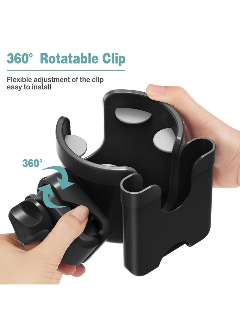 Gonice Stroller Cup Holder with Phone Holder, Universal Bottle Holder for Wheelchair, Walker, Bike, Scooter, Stroller Accessories - Image 4