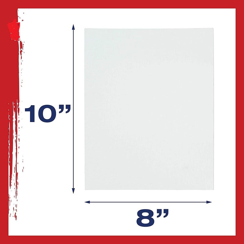 Worison Roy Fine Art Cotton Canvas Board Medium Grain 8 X 10 Inch with 4MM Board Backing - Pack of 10 - White - Image 4