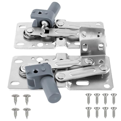 ulapithi LD022050SC Soft Close Pivot Hinges Pair of Self Closing Cabinet Door Hinge Tip Out Tray Hinges for Closets Bookcases Sink TipOut Door Support Frame Hinge with Screws 1 Pair - Image 1
