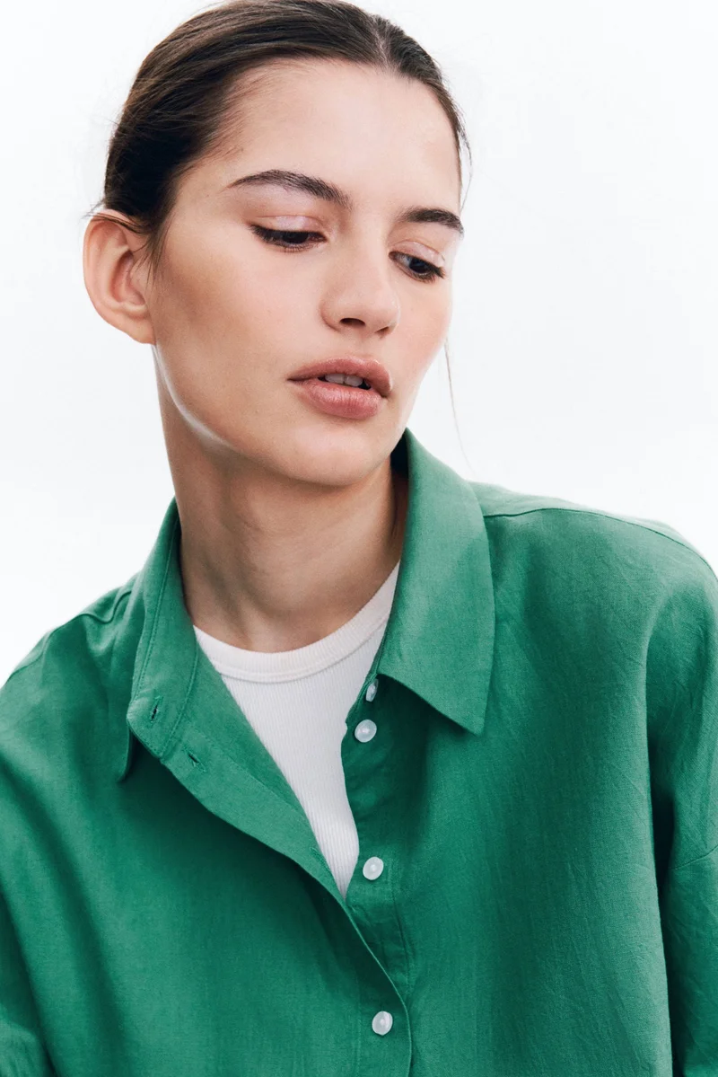 اتش اند ام Linen-Blend Shirt