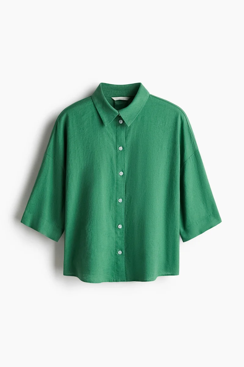 اتش اند ام Linen-Blend Shirt