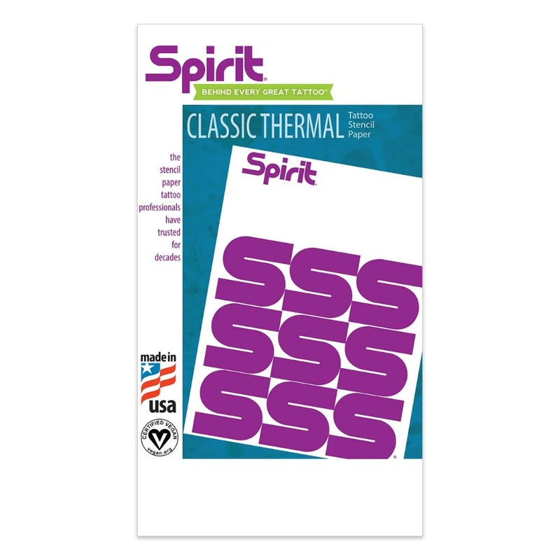 SpiritÂ® Brand Tattoo Transfer Paper Freehand Thermal for Stencils, 8.5" x 14" - 100 Sheets, Certified Vegan, Proudly made in the USA - Image 3