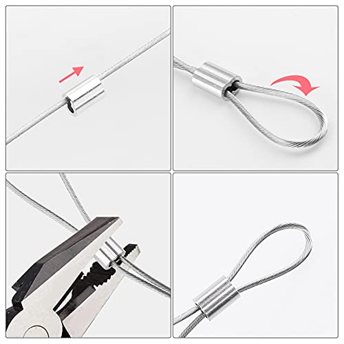 Marvelity 200 Pcs Aluminum Crimping Loop Sleeve 1/16", Cable Ferrule Wire Rope Sleeves Loop Sleeve (200 Pcs) - Image 3
