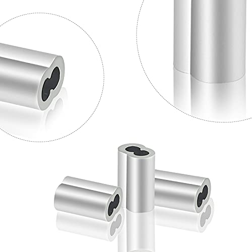 Marvelity 200 Pcs Aluminum Crimping Loop Sleeve 1/16", Cable Ferrule Wire Rope Sleeves Loop Sleeve (200 Pcs) - Image 2