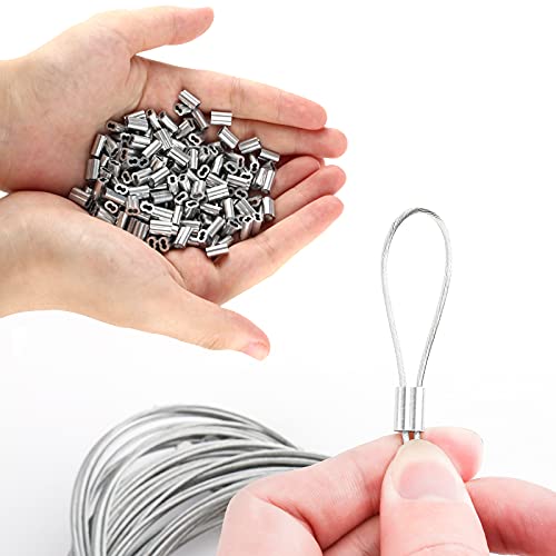 Marvelity 200 Pcs Aluminum Crimping Loop Sleeve 1/16", Cable Ferrule Wire Rope Sleeves Loop Sleeve (200 Pcs) - Image 5