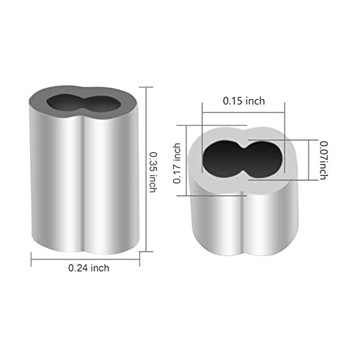Marvelity 200 Pcs Aluminum Crimping Loop Sleeve 1/16", Cable Ferrule Wire Rope Sleeves Loop Sleeve (200 Pcs) - Image 4