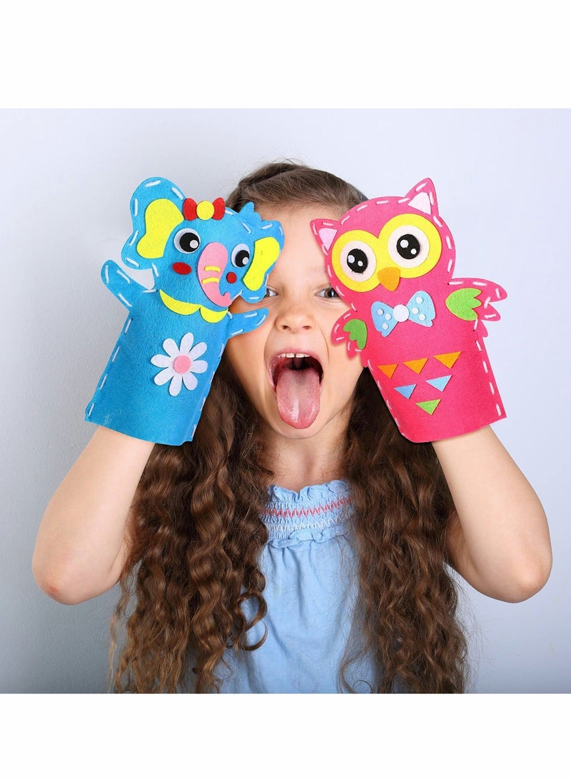 Arts and Crafts Set, Animal Hand Puppet Sewing Craft Felt Sock Puppet DIY Arts and Preschool Educational Toys Sewing Bags for Boys Girls Beginner Storytelling Role Play (10 Pieces) - Image 5
