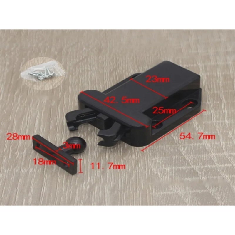 Push Latch Black Durable Plastic - Lightweight 28g Compact Size Cabinet Door Latch for Furniture Cabinets Mailboxes Electrical Boxes - Image 3