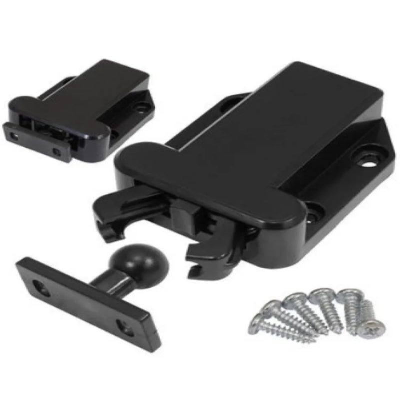 Push Latch Black Durable Plastic - Lightweight 28g Compact Size Cabinet Door Latch for Furniture Cabinets Mailboxes Electrical Boxes - Image 1