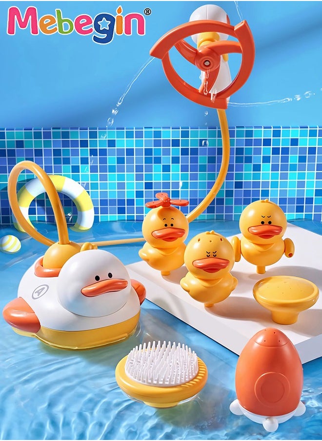 MEBEGIN - Bath Toys for Toddlers Baby Bath Toys with 3 Spraying Bath Ducks 4 Toddler Showers Make Baby Love Bathtime Fun Bath Toys for Kids - Image 1