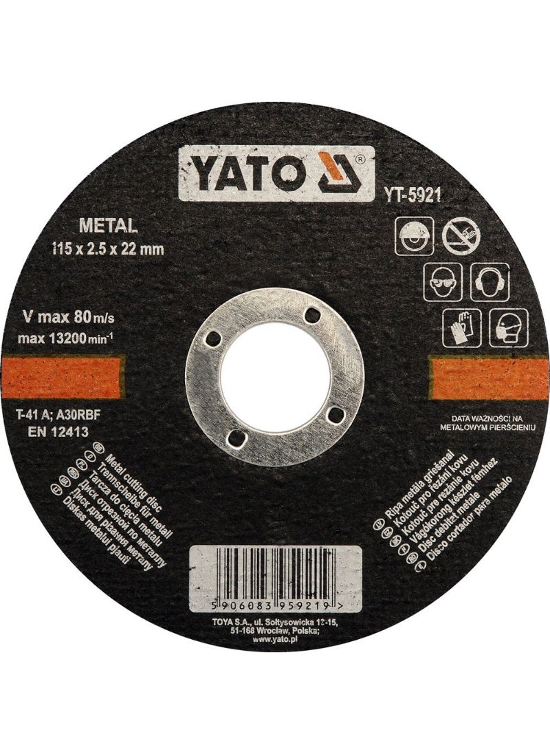 Yato YATO Metal Cutting Disc 115x2.5x22mm  YT-5921 