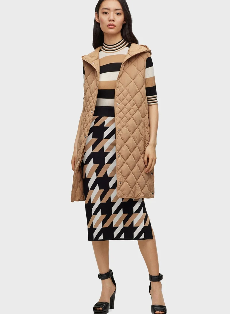 BOSS High Waist Printed Skirt
