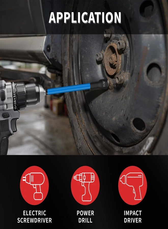 XOOL 16 PCS Long Magnetic Nut Driver Set, 6" Metric & SAE Nut Driver Bit Set for 1/4" Quick-Change Hex Shank, Impact Drill, with Mini Ratchet Wrench & Storage Bag - Image 5