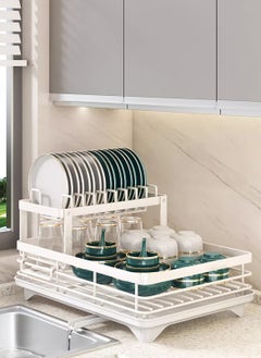 Sharpdo Kitchen Multi-Functional Stainless Steel Double-Layer Storage Rack, Small Dish Drain Storage Rack 42.6*30*23.5CM  - Image 1