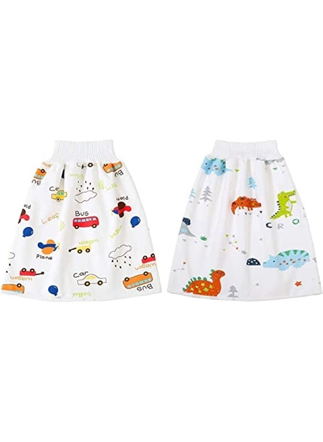 Generic 2 Packs Diaper Skirts/Shorts for Potty Training- Waterproof Bed Clothes for Baby Boy Girl Night Time-Washable Mattress Protection-Bedwetting and Incontinence Cover Pads for Babies(Design may Vary)  - Image 1