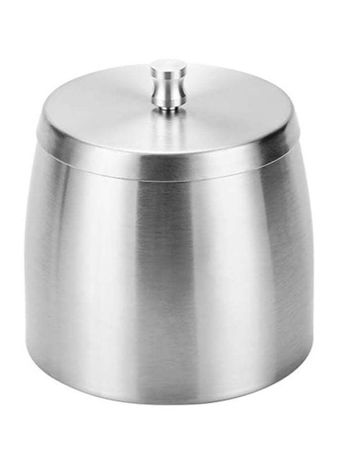 Rubik Cigarette Ashtray with Lid, Covered Windproof Stainless Steel Ash Tray for Indoor Outdoor Patio Home Office Living Room Hotel (Silver, Small)  - Image 1