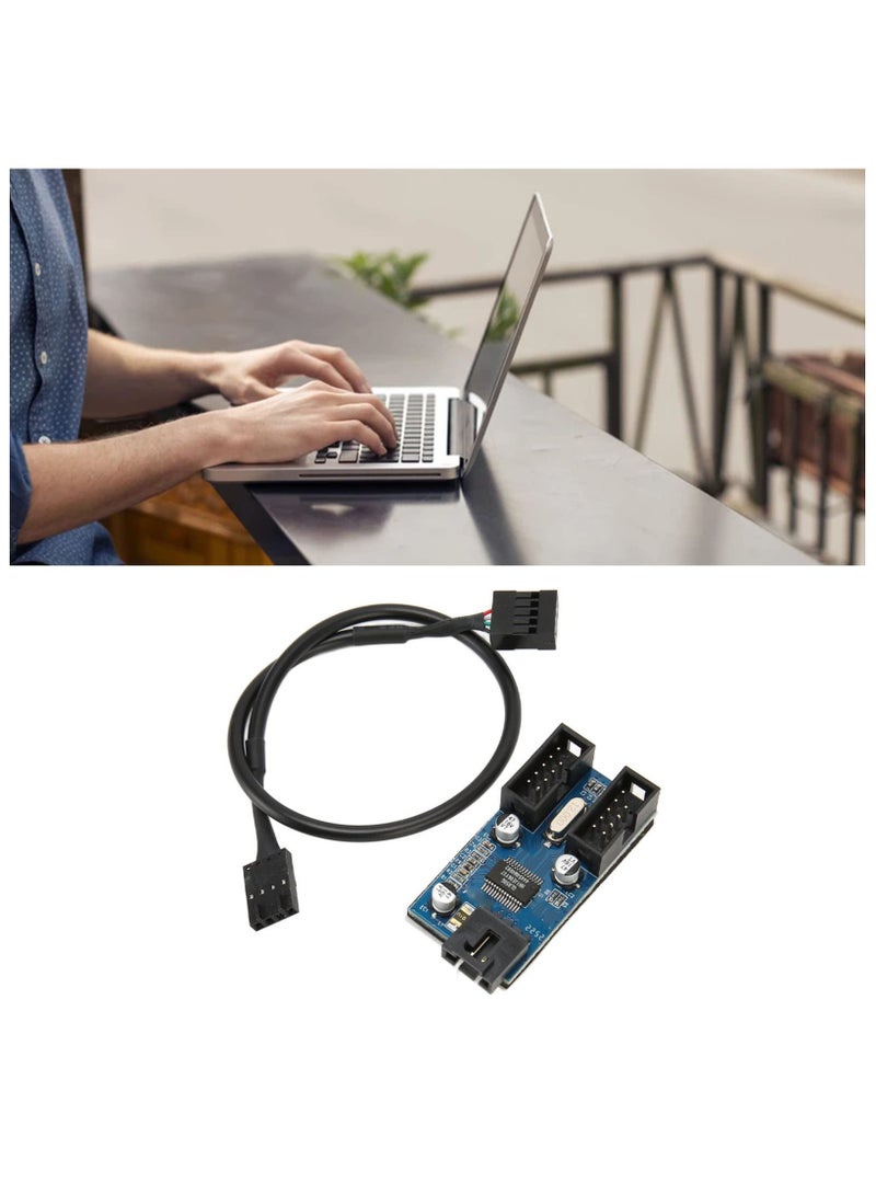 Green Tiger 9pin USB Header Splitter, Increase Efficiency 1 To 2 Motherboard 9pin USB Header Splitter Stable Power Supply for PC - Image 5