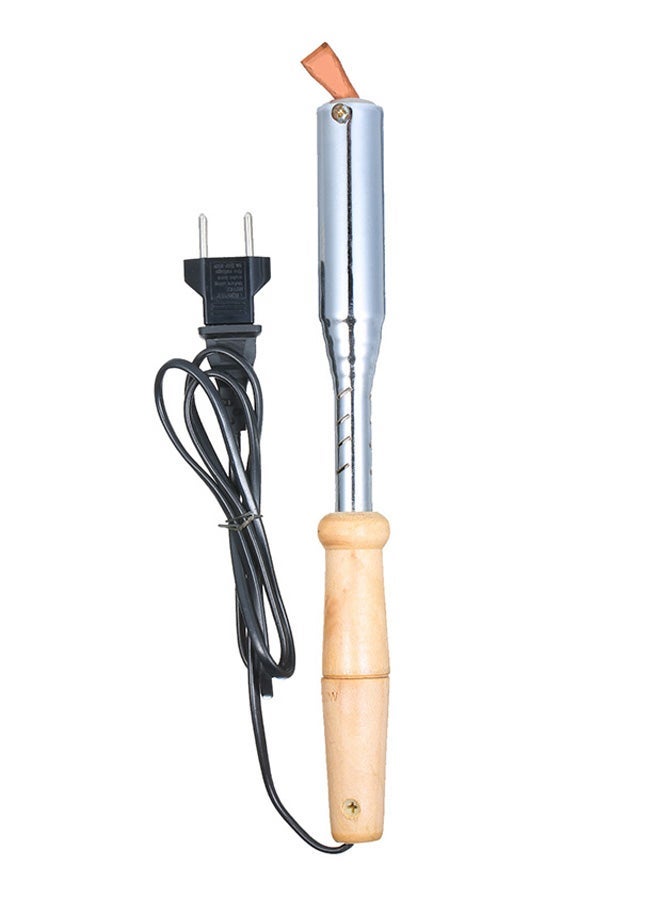 Electric Soldering Iron Flat Copper Head Welding Tool Silver/Beige - Image 1