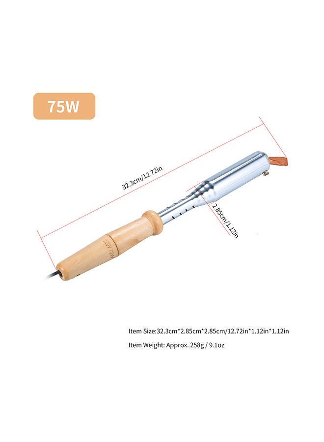 Electric Soldering Iron Flat Copper Head Welding Tool Silver/Beige - Image 5