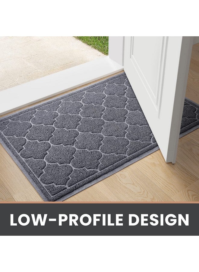 لوكسستيب سجادة باب LuxStep كبيرة 24 × 36 بوصة، سجادة باب داخلية وخارجية، سجادة أرضية بتصميم منخفض الارتفاع غير قابلة للانزلاق، سجادة ترحيب متينة للباب الأمامي تحجز الأوساخ والغبار للمدخل والفناء والجراج، لون رمادي - Image 4