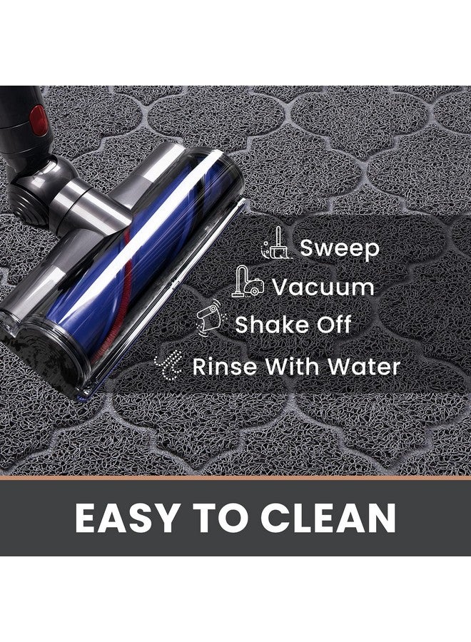 لوكسستيب سجادة باب LuxStep كبيرة 24 × 36 بوصة، سجادة باب داخلية وخارجية، سجادة أرضية بتصميم منخفض الارتفاع غير قابلة للانزلاق، سجادة ترحيب متينة للباب الأمامي تحجز الأوساخ والغبار للمدخل والفناء والجراج، لون رمادي - Image 2
