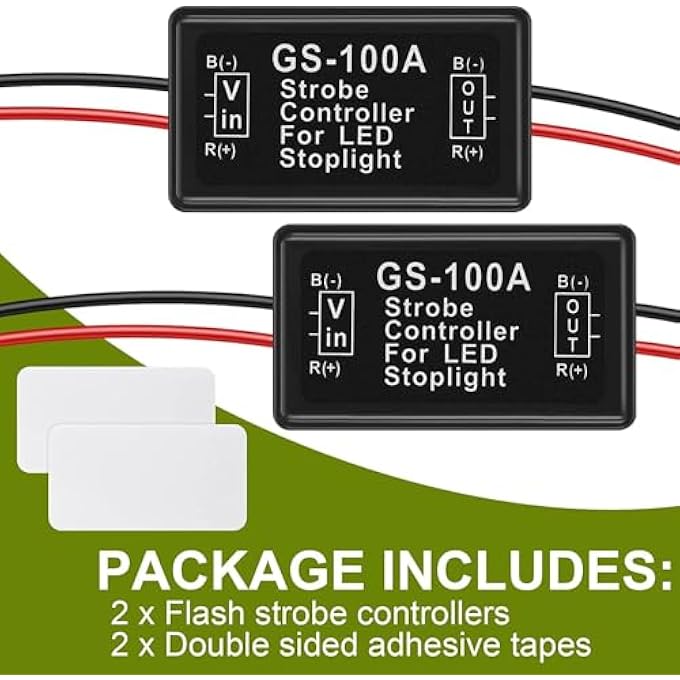 Khazna Brake Light Flasher Brake Light Strobe Tail Light Flash Strobe Controller Flasher Module For Led Brake Lamp Tail Stop Lamp 1230 V 2 Pieces - Image 3