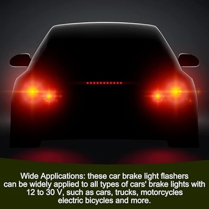 Khazna Brake Light Flasher Brake Light Strobe Tail Light Flash Strobe Controller Flasher Module For Led Brake Lamp Tail Stop Lamp 1230 V 2 Pieces - Image 2