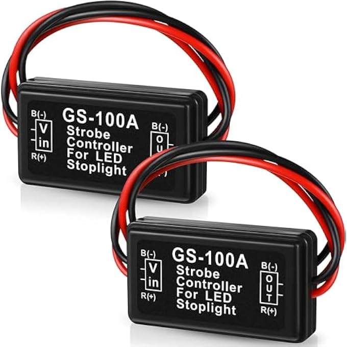 Khazna Brake Light Flasher Brake Light Strobe Tail Light Flash Strobe Controller Flasher Module For Led Brake Lamp Tail Stop Lamp 1230 V 2 Pieces - Image 1