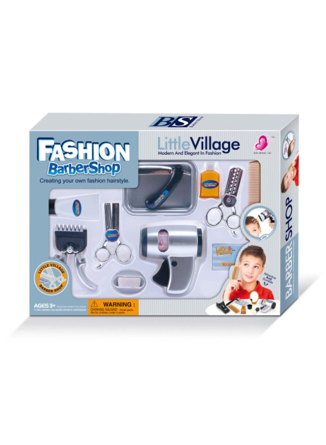 Boys' Barber Toy Parent-Child Interactive Simulation Hair Cutting Tool Children's Play Toy Set-Color:80215D - Image 2