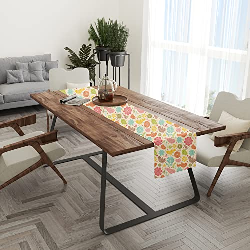 BRICK HOME Floral Printed Poly Cotton 6 Seater Table Runner and Bed Runner (13 x 72 Inches) - Image 3