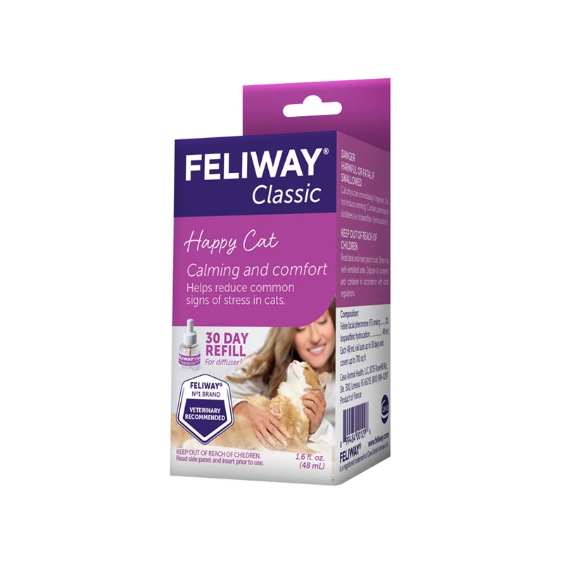 FELIWAYÂ® Classic 30 Day Cat Calming Refill for Pheromone Diffuser, 48ml - Helps Reduce Common Signs of Stress in Cats & Kittens, Enhanced Calming - Image 2