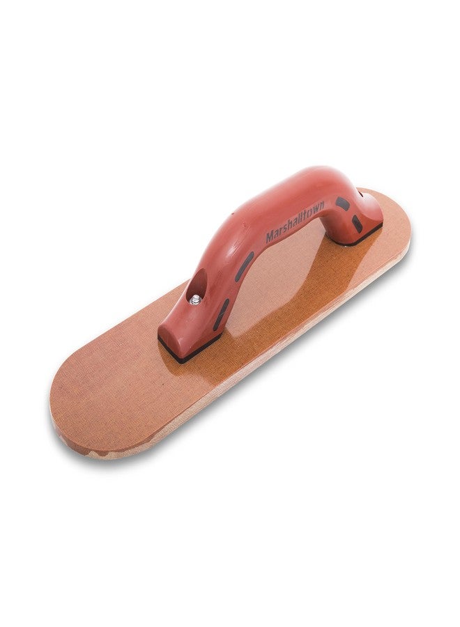 MARSHALLTOWN Resin Hand Float, 16 x 3-1/2 Inch, DuraSoft Handle, Round End Laminated Canvas Cement Finishing Tool, Easily Works Color Hardeners into Concrete, Made in USA, 4499RD - Image 1