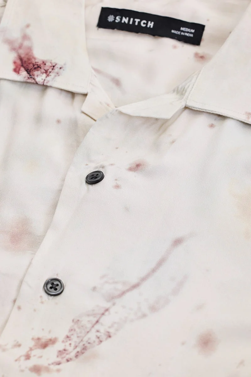 سنيتش قميص أوف وايت بقصة صندوقية مجردة