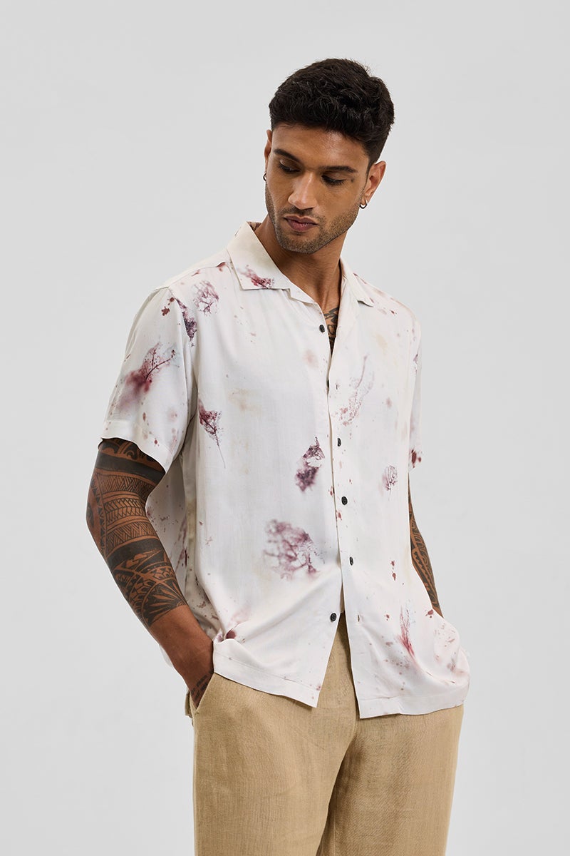 SNITCH Off White Abstract Box Fit Shirt - Image 5