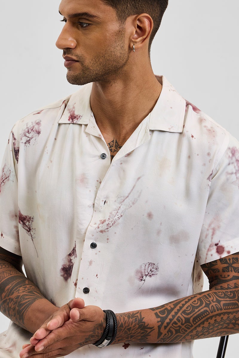 SNITCH Off White Abstract Box Fit Shirt - Image 4