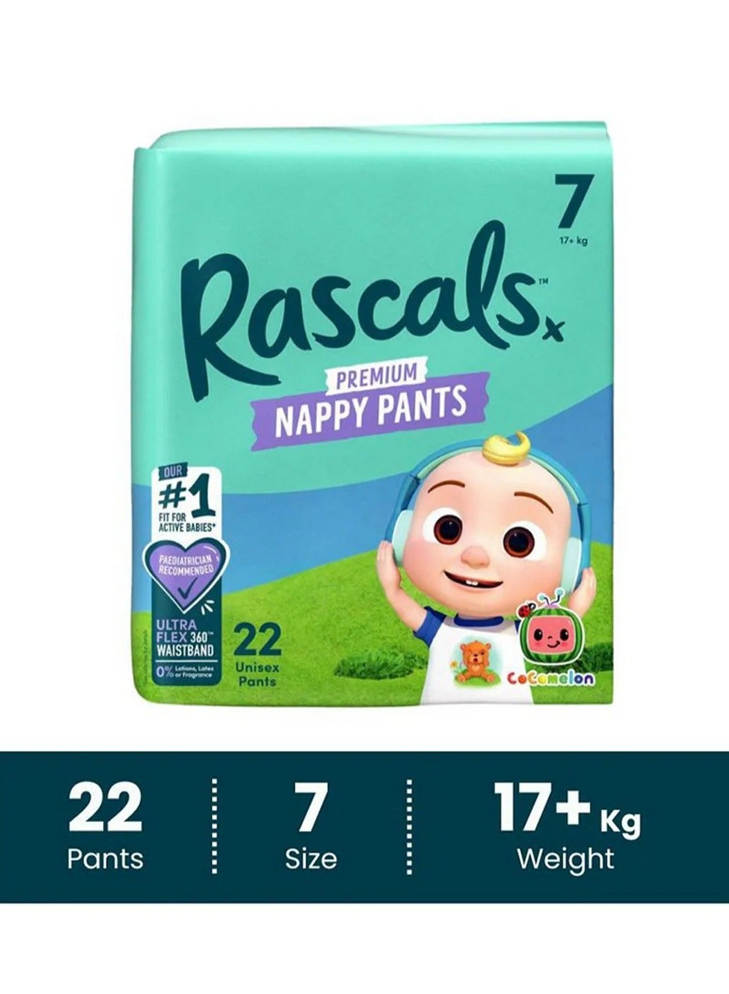 Rascals Premium Cocomelon Edition Training Diaper Pants Size 7 - 22 Pieces
