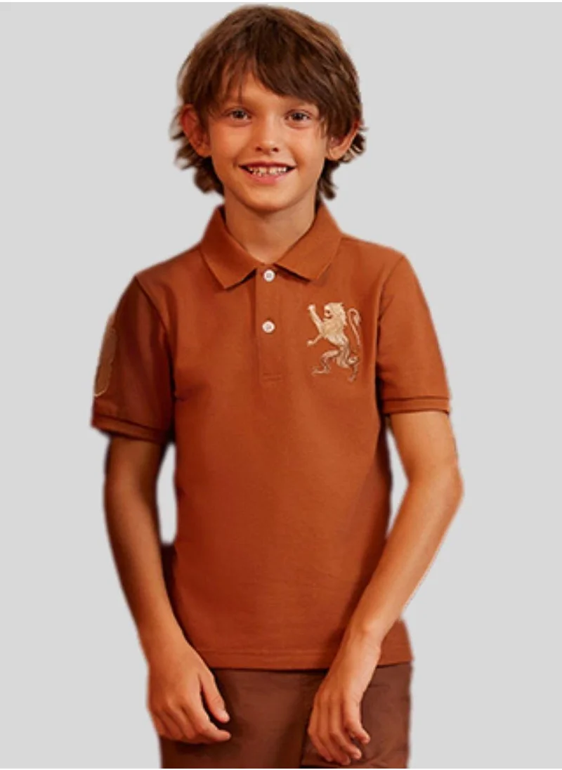 GIORDANO Junior Embroidery Short Sleeve Bold Polo