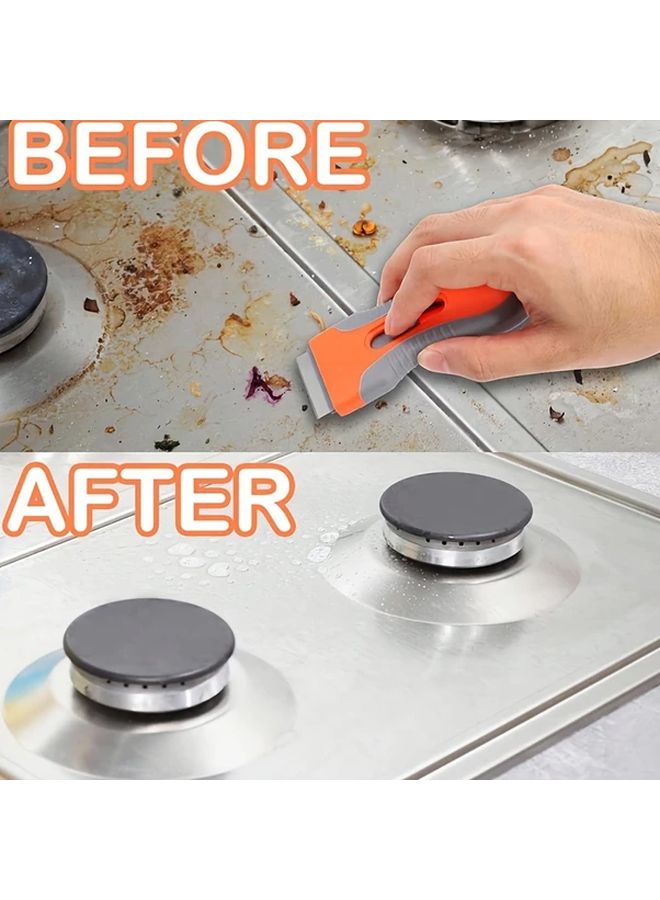 Blue Scraper Set 2Pcs Durable Metal Plastic 20 Replaceable Blades For Floor Stove Car Window Glass Sticker Removal - Image 3