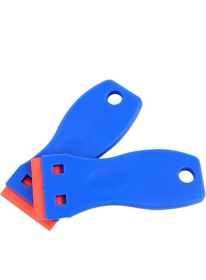 Blue Scraper Set 2Pcs Durable Metal Plastic 20 Replaceable Blades For Floor Stove Car Window Glass Sticker Removal - Image 1