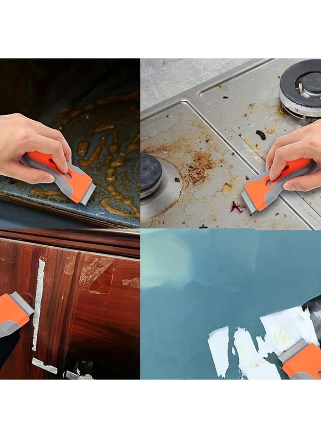 Blue Scraper Set 2Pcs Durable Metal Plastic 20 Replaceable Blades For Floor Stove Car Window Glass Sticker Removal - Image 5