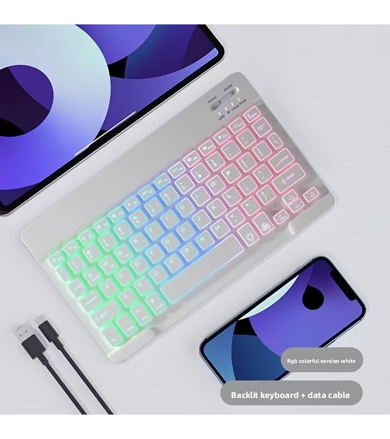 Rechargeable Ultra Thin Wireless Keyboard And Mouse Combo Multicolor For IOS Android Windows Tablets Smartphones - Image 3