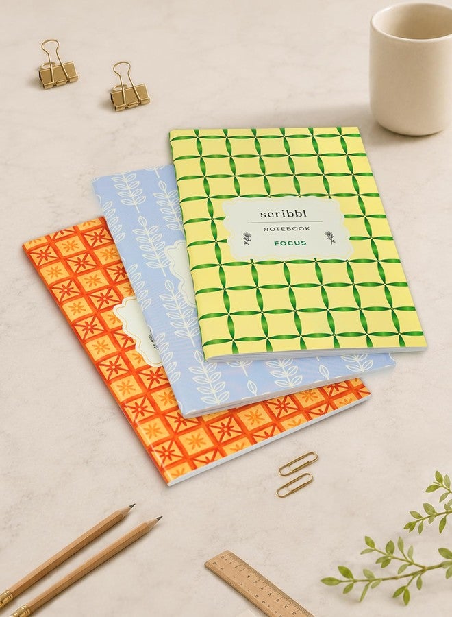 DOODLE Set of 3 B6 Notebooks | 12 x 18 cm Soft Cover | 76 Pages Each | Compact Ruled Scribbl Notebooks for Notes, Plans, Practice, Journaling, School, College & Everyday Writing - Image 3