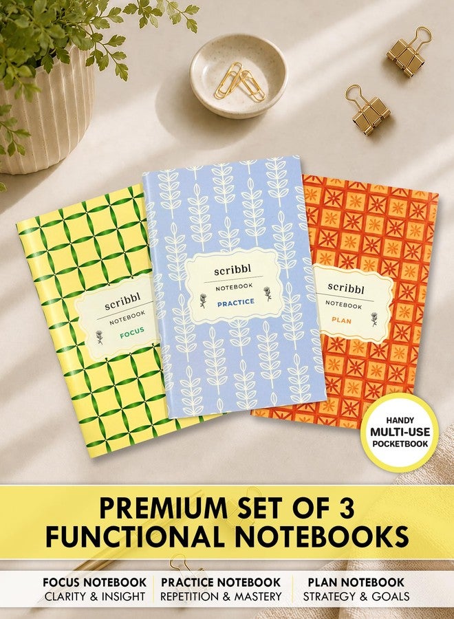 DOODLE Set of 3 B6 Notebooks | 12 x 18 cm Soft Cover | 76 Pages Each | Compact Ruled Scribbl Notebooks for Notes, Plans, Practice, Journaling, School, College & Everyday Writing - Image 2