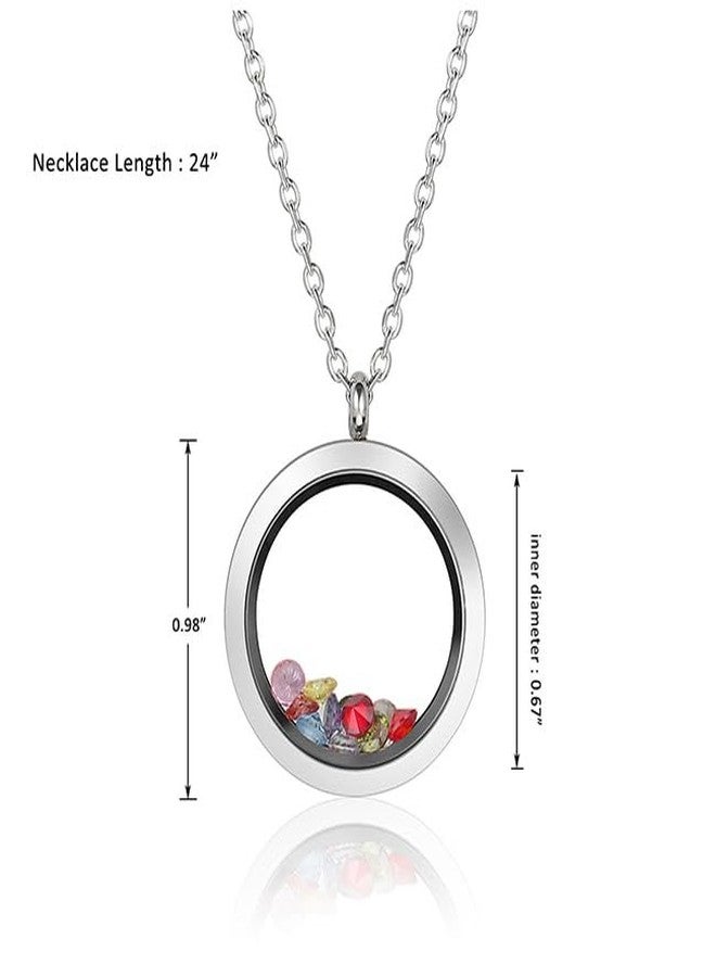 Jovivi 25mm Living Floating Charm Memory Locket Necklace - 316 Surgical Stainless Steel Secure Buckle Closure - Image 2