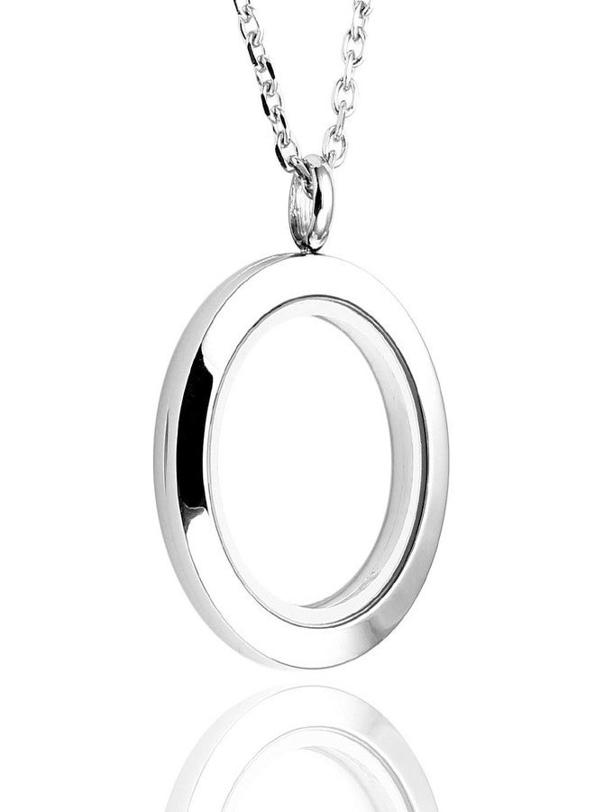Jovivi 25mm Living Floating Charm Memory Locket Necklace - 316 Surgical Stainless Steel Secure Buckle Closure - Image 1